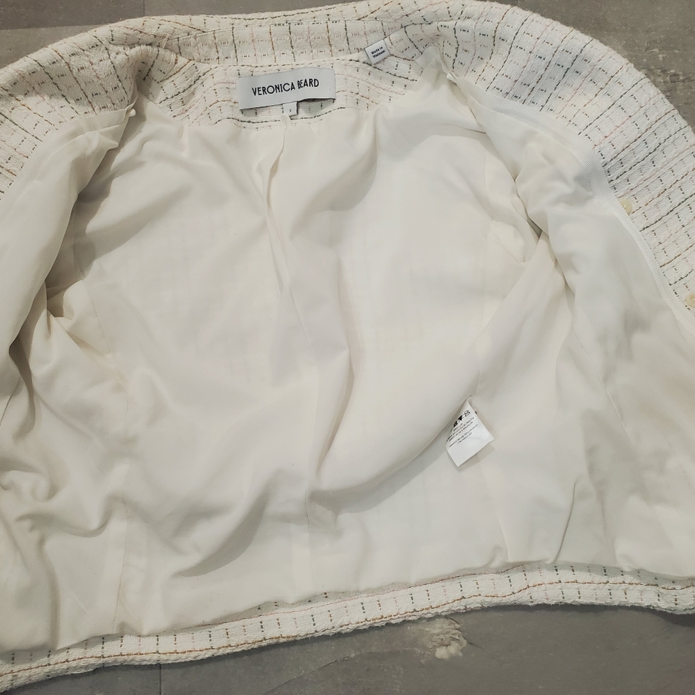 Veronica Beard Diego Dickey Jacket. Long Sleeve Blazer. Tweed. Cotton. Size 2. - Picture 8 of 16